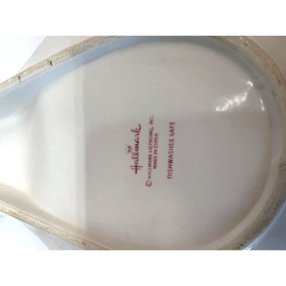 Hallmark Ceramic Snowman Tray With Red & Green Scarf - Picture 4 of 4